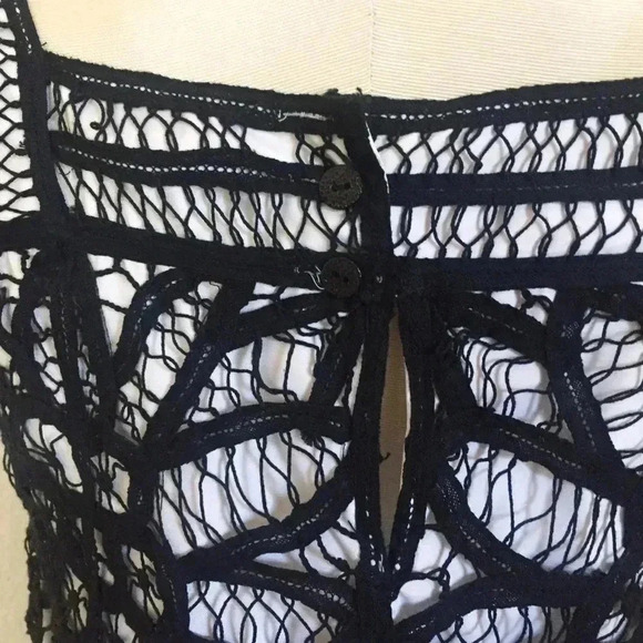 Betsey Johnson Black Crochet Shirt Sleeve Dress - Picture 3 of 8